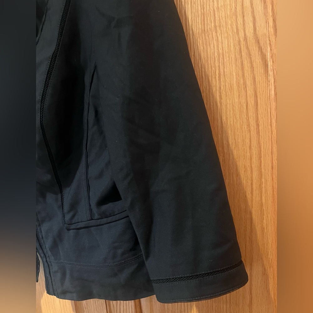 White House Black Market Perfect Form Zip Front Black Jacket Blazer Size 12 - Picture 6 of 14